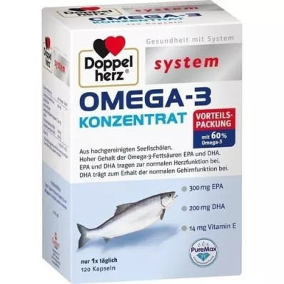 DOPPELHERZ Omega-3-konsentraattijärjestelmän kapselit, 120 kpl