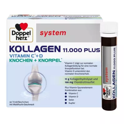 DOPPELHERZ Kollageeni 11,000 Plus -järjestelmän ampullit, 30X25 ml