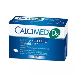 CALCIMED D3 500 mg/1000 I.U. purutabletit, 48 kpl