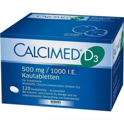 CALCIMED D3 500 mg/1000 I.U. purutabletit, 120 kpl