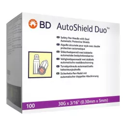 BD AUTOSHIELD Duo-turvakynäneulat 5 mm, 100 kpl