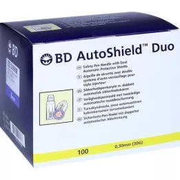 BD AUTOSHIELD Duo-turvakynäneulat 8 mm, 100 kpl