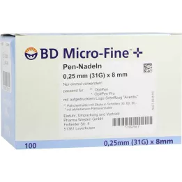 BD MICRO-FINE+ 8 kynäneulaa 0,25x8 mm, 100 kpl