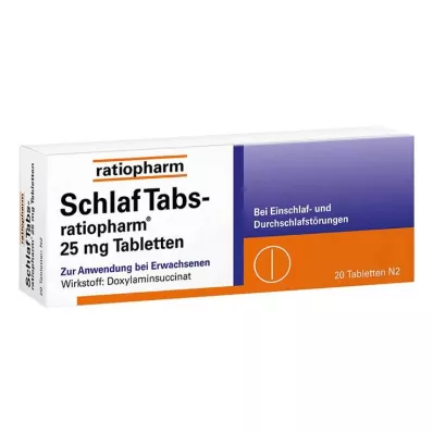 Sleep tabs ratiopharm 25 mg tabletit, 20 kpl Sleep tabs ratiopharm 25 mg tabletit, 20 kpl