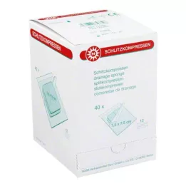 SCHLITZKOMPRESSEN 7,5x7,5 cm steriili 12x, 40X2 St