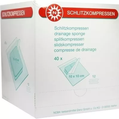 SCHLITZKOMPRESSEN 10x10 cm steriili 12x, 40X2 St