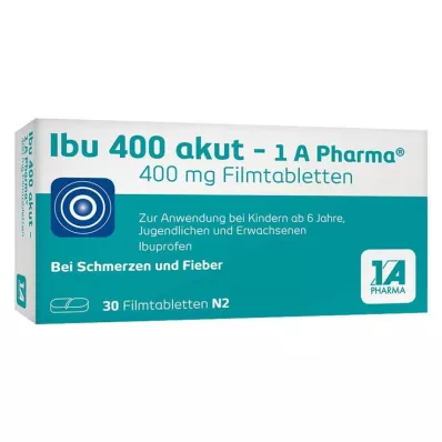 IBU 400 akut-1A Pharma kalvopäällysteiset tabletit, 30 kpl IBU 400 akut-1A Pharma kalvopäällysteiset tabletit, 30 kpl