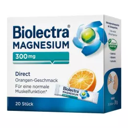 BIOLECTRA Magnesium 300 mg Suoraan appelsiinitikkuja, 20 kpl