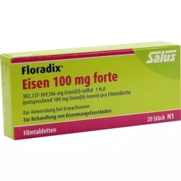 FLORADIX Rauta 100 mg forte kalvopäällysteiset tabletit, 20 kpl