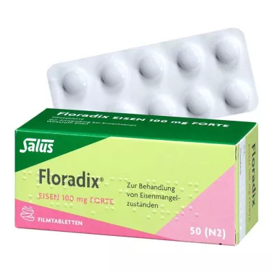 Floradix Iron 100 mg forte kalvopäällysteiset tabletit, 50 kpl Floradix Iron 100 mg forte kalvopäällysteiset tabletit, 50 kpl