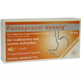 PANTOPRAZOL Hennig b.Sodbrennen 20 mg msr.Tabl., 7 kpl