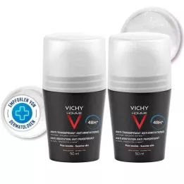 VICHY HOMME Deo Roll-on herkälle iholle 48h DP, 2X50 ml