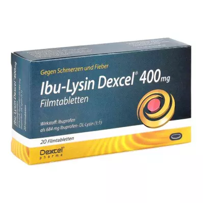 Ibu-lysine Dexcel 400 mg kalvopäällysteiset tabletit (20 kpl) Ibu-lysine Dexcel 400 mg kalvopäällysteiset tabletit (20 kpl)