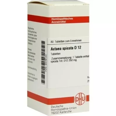 ACTAEA SPICATA D 12 tablettia, 80 kpl