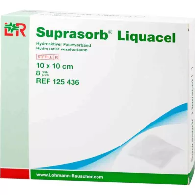 SUPRASORB Liquacel hydroakt.Faserverb.10x10 cm, 8 kpl