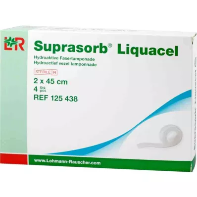 SUPRASORB Liquacel hydroakt.Faserverb.2x45 cm, 4 kpl