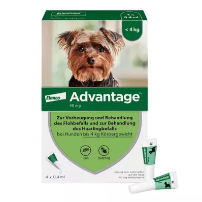 Advantage 40 koirille enintään 4 kg, 4 kpl
