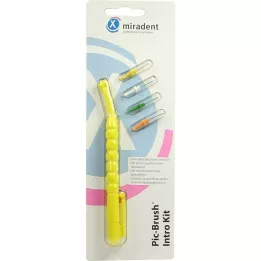 PIC BRUSH Intro Kit keltainen 1 kahva+4 sivellintä, 1 p