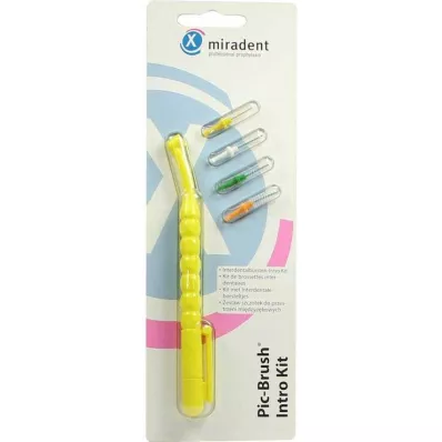 Pic Brush Intro Kit keltainen 1 kahva + 4 harjaa, 1 kpl Pic Brush Intro Kit keltainen 1 kahva + 4 harjaa, 1 kpl