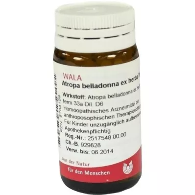 ATROPA belladonna ex Herba D 6 palloa, 20 g