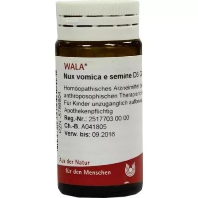 NUX VOMICA E siemenneste D 6 palloa, 20 g