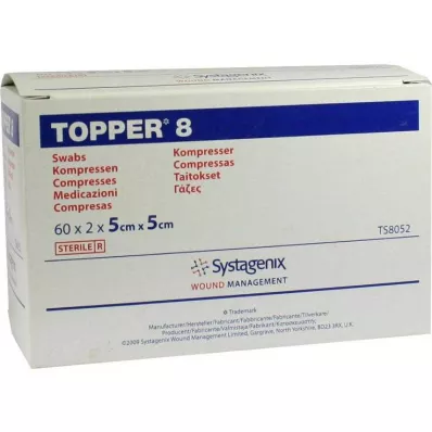 TOPPER 8 Compr.5x5 cm steriili, 60X2 St