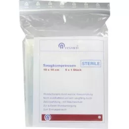 SAUGKOMPRESSEN steriili 10x10 cm, 5X1 kpl
