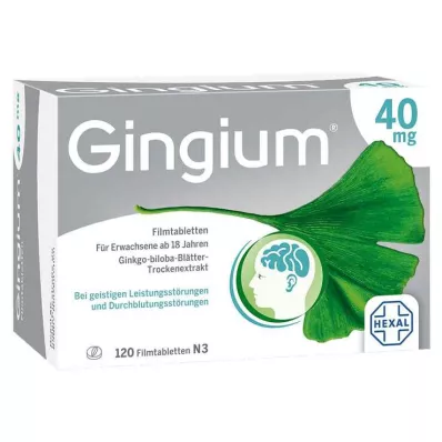 GINGIUM 40 mg kalvopäällysteiset tabletit, 120 kpl GINGIUM 40 mg kalvopäällysteiset tabletit, 120 kpl