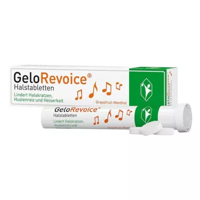 GeloRevoice kurkkuimeskelytabletit greippi mentoli käheyteen &amp; äänen menetys, 20 kpl