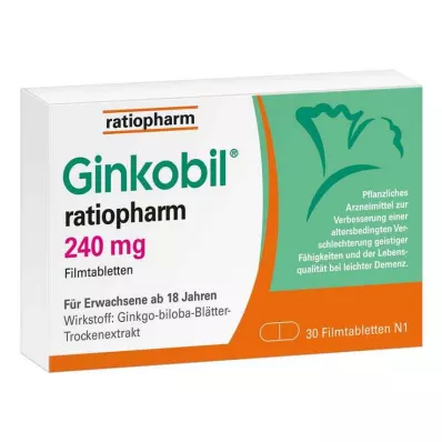 Ginkobil ratiopharm 240mg Ginkgo biloballa, 30 kpl Ginkobil ratiopharm 240mg Ginkgo biloballa, 30 kpl