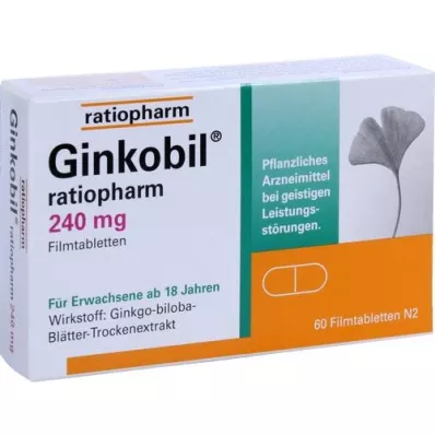 GINKOBIL-ratiopharm 240 mg kalvopäällysteiset tabletit, 60 kpl