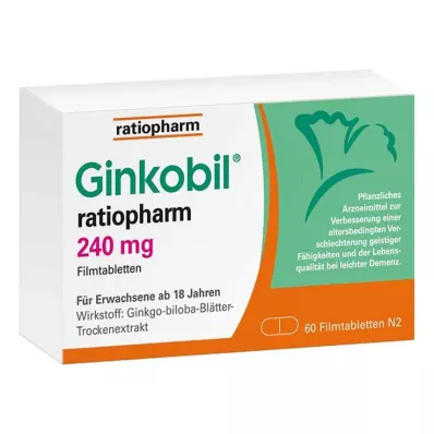 Ginkobil ratiopharm 240mg Ginkgo biloballa, 60 kpl Ginkobil ratiopharm 240mg Ginkgo biloballa, 60 kpl