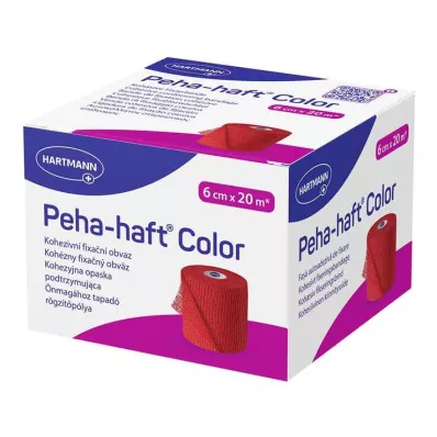 PEHA-HAFT Color Fixierb.latexfrei 6 cmx20 m punainen, 1 kpl