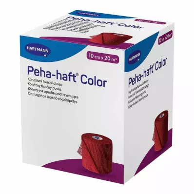 Peha Haft Color kiinnitysside lateksi f.10 cm x 20 m punainen, 1 kpl