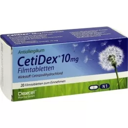 CETIDEX 10 mg kalvopäällysteiset tabletit, 20 kpl