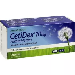 CETIDEX 10 mg kalvopäällysteiset tabletit, 100 kpl