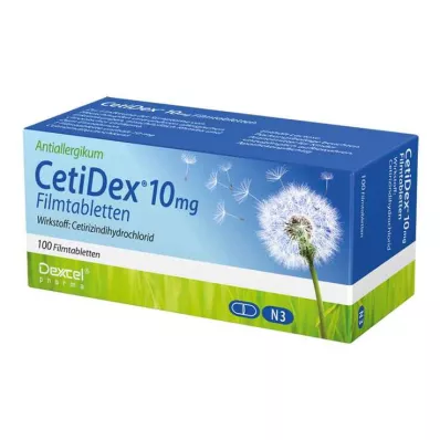 CETIDEX 10 mg kalvopäällysteiset tabletit, 100 kpl CETIDEX 10 mg kalvopäällysteiset tabletit, 100 kpl