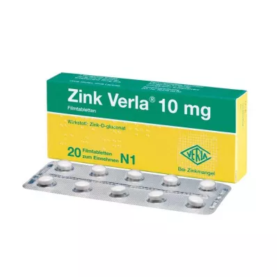 ZINK VERLA 10 mg kalvopäällysteiset tabletit, 20 kpl ZINK VERLA 10 mg kalvopäällysteiset tabletit, 20 kpl