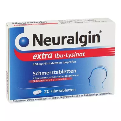 NEURALGIN extra Ibu lysinaatti kalvopäällysteisiä tabletteja, 20 kpl NEURALGIN extra Ibu lysinaatti kalvopäällysteisiä tabletteja, 20 kpl