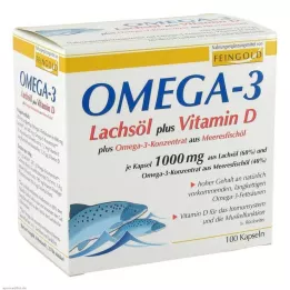 OMEGA-3 LACHSÖL plus Vit.D plus Omega-3 conc.cps., 100 kpl