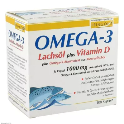 Omega 3 lohiöljy plus D-vitamiinikapselit, 100 kpl Omega 3 lohiöljy plus D-vitamiinikapselit, 100 kpl