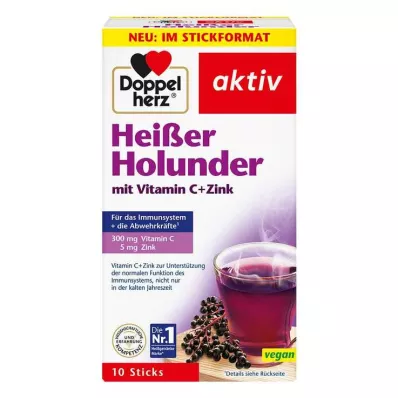 Doppelherz Hot Elderberry C-vitamiinilla + sinkkirakeet, 10 kpl Doppelherz Hot Elderberry C-vitamiinilla + sinkkirakeet, 10 kpl
