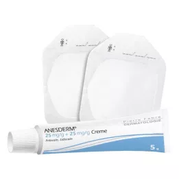 ANESDERM 25 mg/g + 25 mg/g voide + 2 laastaria, 5 g