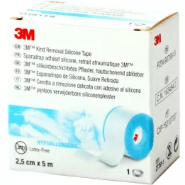 3M silikonipäällysteinen laastari 2,5 cmx5 m rulla, 1 kpl