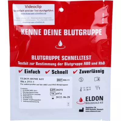 BLUTGRUPPE Pikatesti Eldon Home-Kit HKA 2511-1, 1 kpl