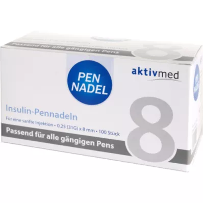 PEN-NADELN Universal 8 kanyyli 0,26x8 mm, 100 kpl