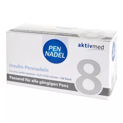 Yleiskäyttöinen kynäneula 8 kanyyliä 0,26x8 mm, 100 kpl Yleiskäyttöinen kynäneula 8 kanyyliä 0,26x8 mm, 100 kpl