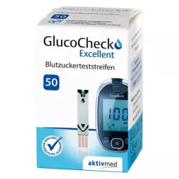 GLUCOCHECK Erinomaiset testiliuskat, 50 kappaletta