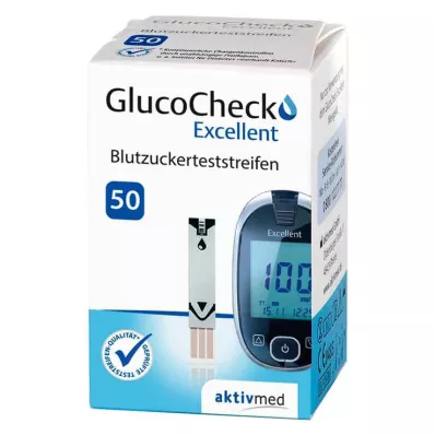 GLUCOCHECK Erinomaiset testiliuskat, 50 kappaletta