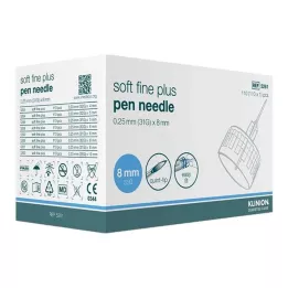 KLINION Pehmeät hienot plus-kynäneulat 0,25x8 mm 31 G, 110 kpl